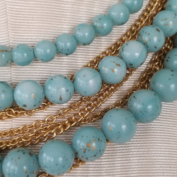 Vintage 3 Tier Turquoise (Howlite) Choker Necklace 11" - Picture 6 of 12